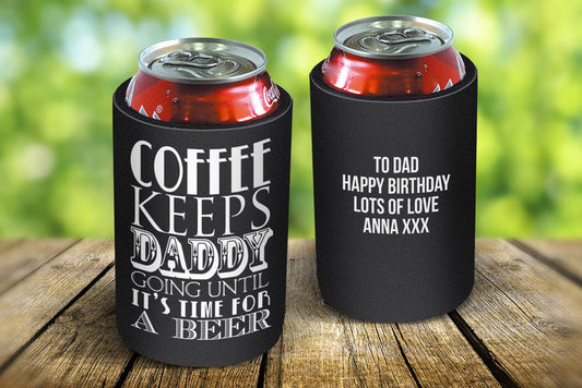 Coffee Keeps Going Stubby Cooler