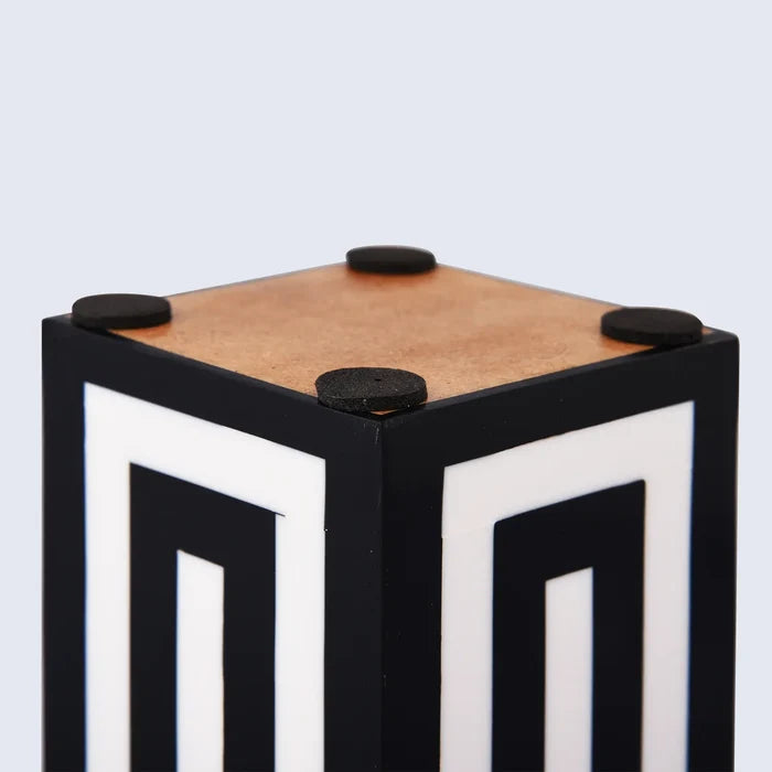 Concentric Resin Inlay Desk Organizer | Black & White | 3x4"