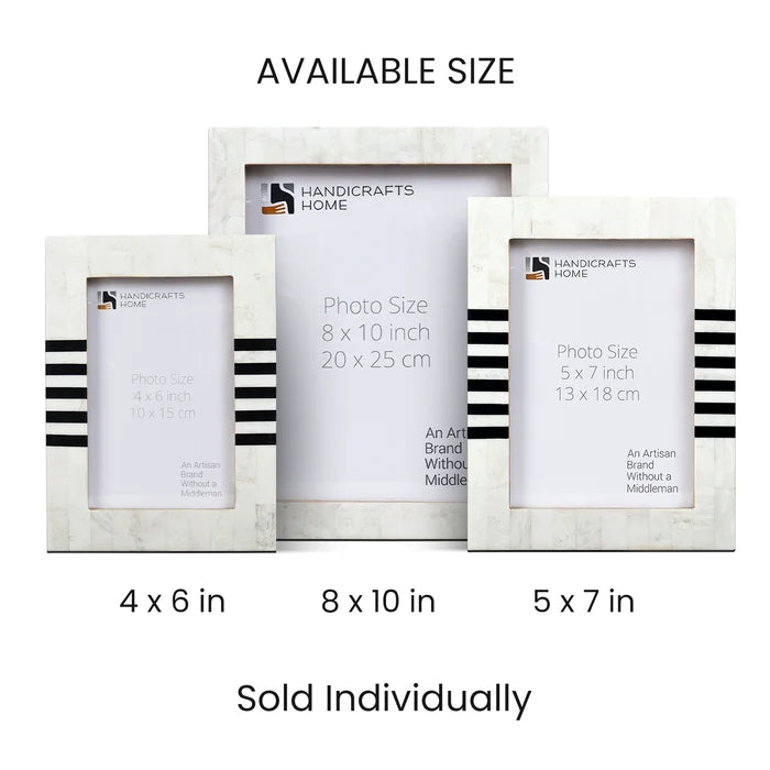 Contour Lado Modern Black & White Resin Inlay Picture Frames