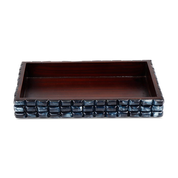 countertop and vanity tray handmade illusion ice pattern 10x6 towel tray blue