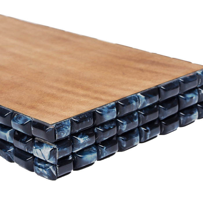 countertop and vanity tray handmade illusion ice pattern 10x6 towel tray blue