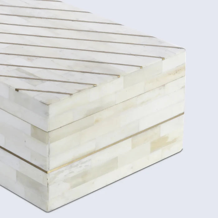 Decorative box Aegean pearl Bone Inlay, Brass available in 2 sizes