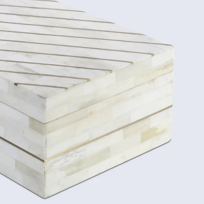 Decorative box Aegean pearl Bone Inlay, Brass available in 2 sizes