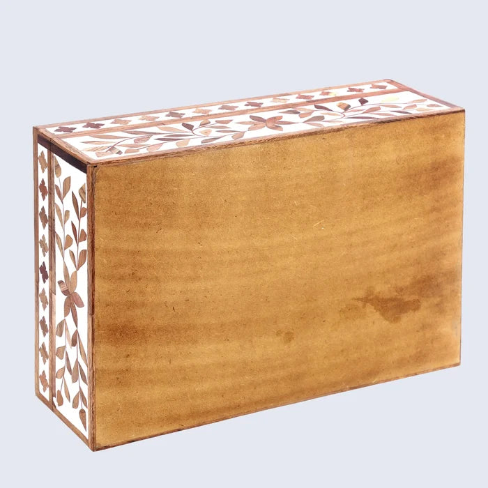 Decorative box Alhambra bouquet Wood & Resin Inlay 12x8x4 inch