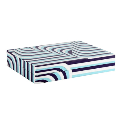 Handmade Decorative box Carnaby hip Resin Inlay 8 x 6 x 1.5 inch, for jewelry and keepsake storage
