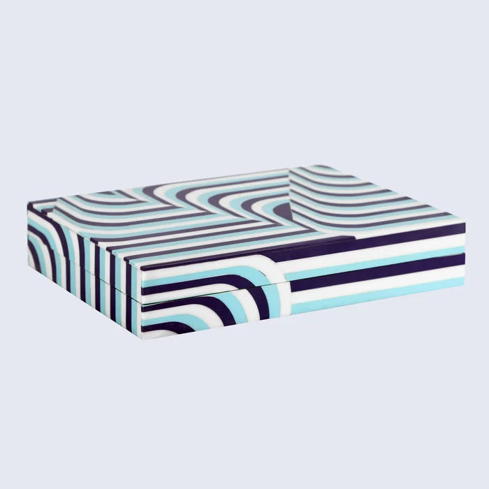 Decorative box Carnaby hip Resin Inlay 8 x 6 x 1.5 inch