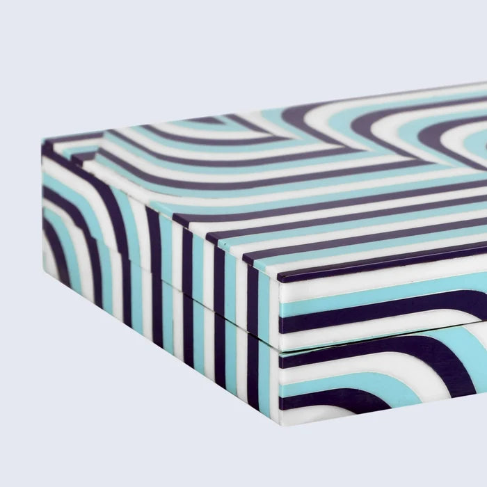 Decorative box Carnaby hip Resin Inlay 8 x 6 x 1.5 inch