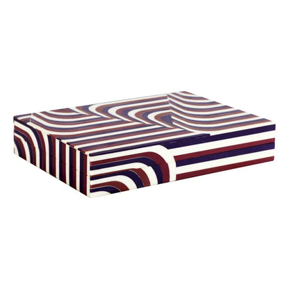 Handmade Decorative box Carnaby twist Resin Inlay 8 x 6 x 1.5 inch, for jewelry and keepsake storage