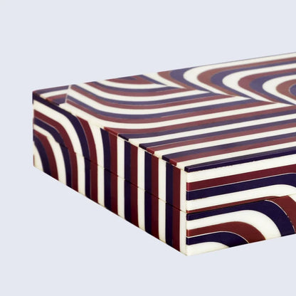 Decorative box Carnaby twist Resin Inlay 8 x 6 x 1.5 inch
