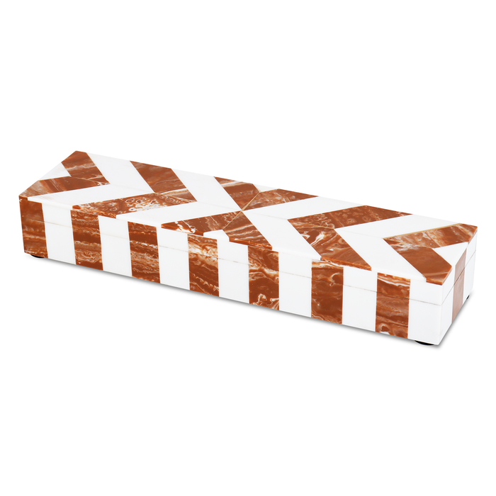 Handmade Decorative box chevron brown white Bone Inlay available in 5 sizes, for jewelry and keepsake storage