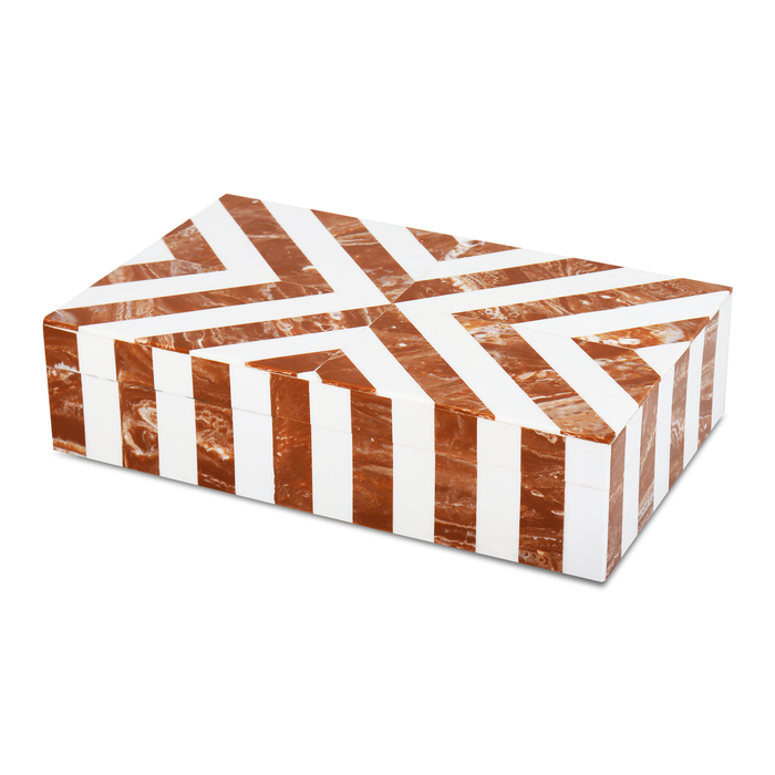 Decorative box chevron brown white Bone Inlay available in 5 sizes