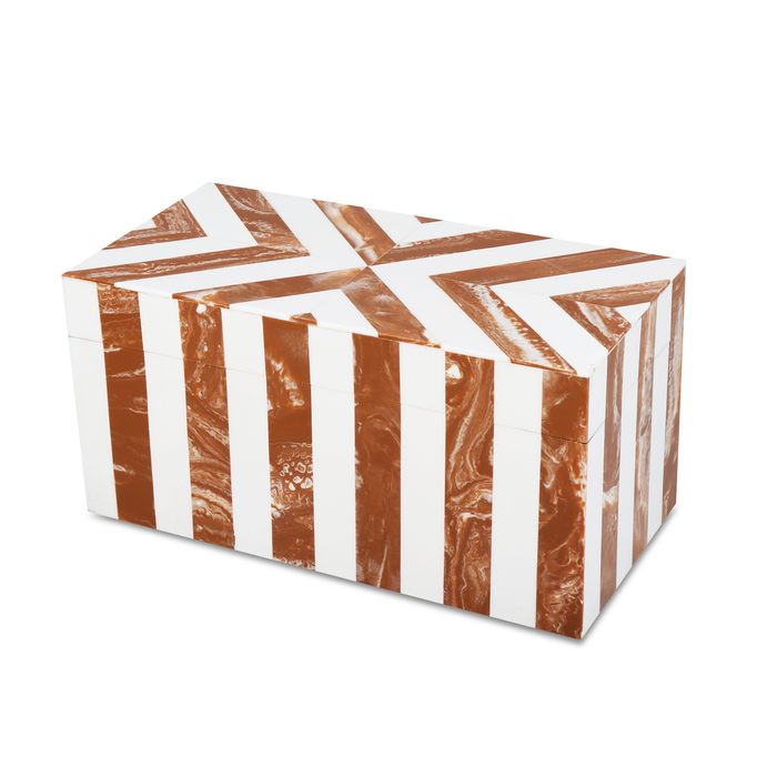 Decorative box chevron brown white Bone Inlay available in 5 sizes