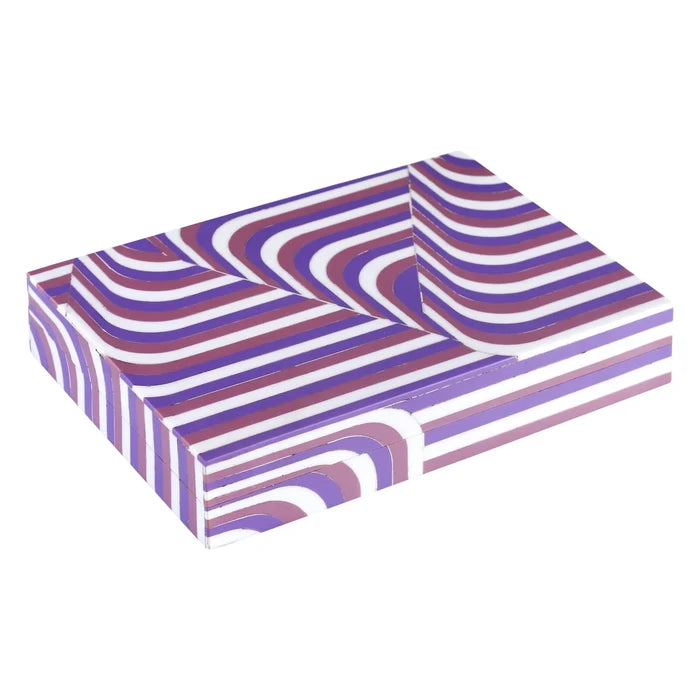 Handmade Decorative box Resin Inlay Carnaby swing 8 x 6 x 1.5 inch, for jewelry and keepsake storage