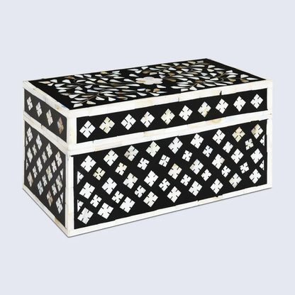 Decorative box Rhonda bouquet Mother of Pearl & Resin  10x5x5 inch