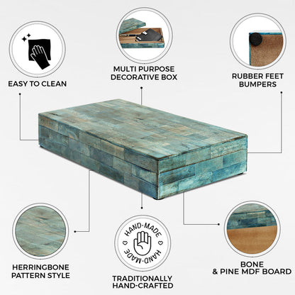Handmade Decorative Boxes Verdigris Collection Bone Inlay, 7 sizes, for jewelry and keepsake storage