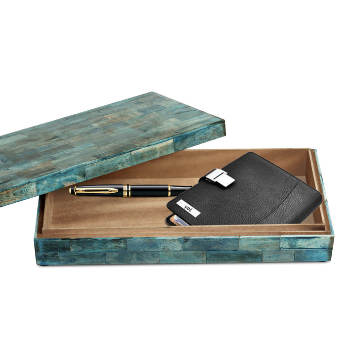 Handmade Decorative Boxes Verdigris Collection Bone Inlay, 7 sizes, for jewelry and keepsake storage