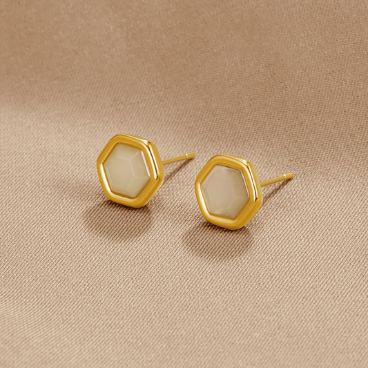 Eva Moonstone Stud Earrings