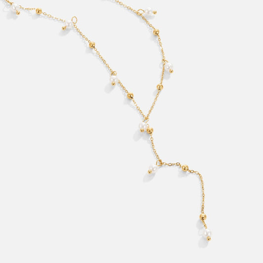 Lariat Pearl Drop Necklace