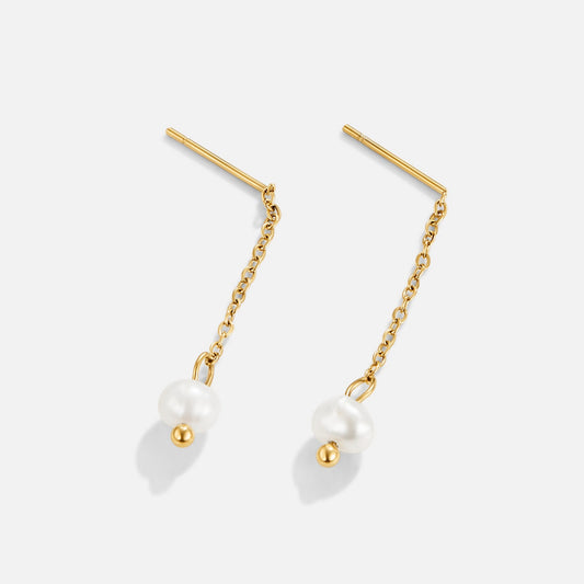 Gold Maria Pearl Drop Earrings