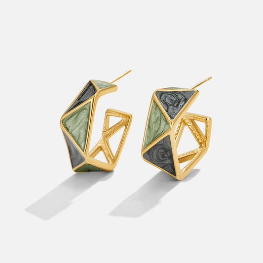 Green Atlantis Hoop Earrings
