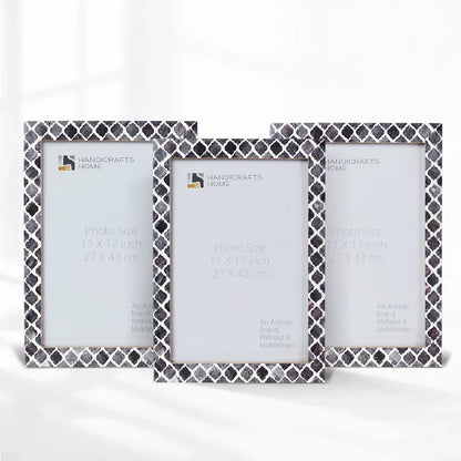 Handmade Grey Moroccan Bone & Resin Inlay Frame x17