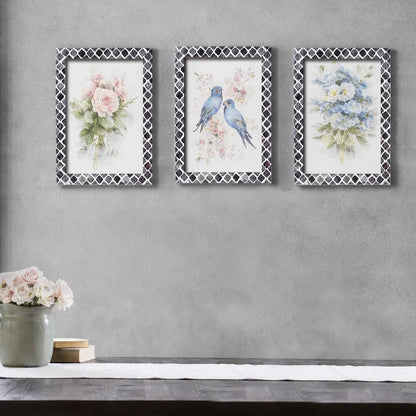 Grey Moroccan Bone & Resin Inlay Frame Set of 3, 11x17