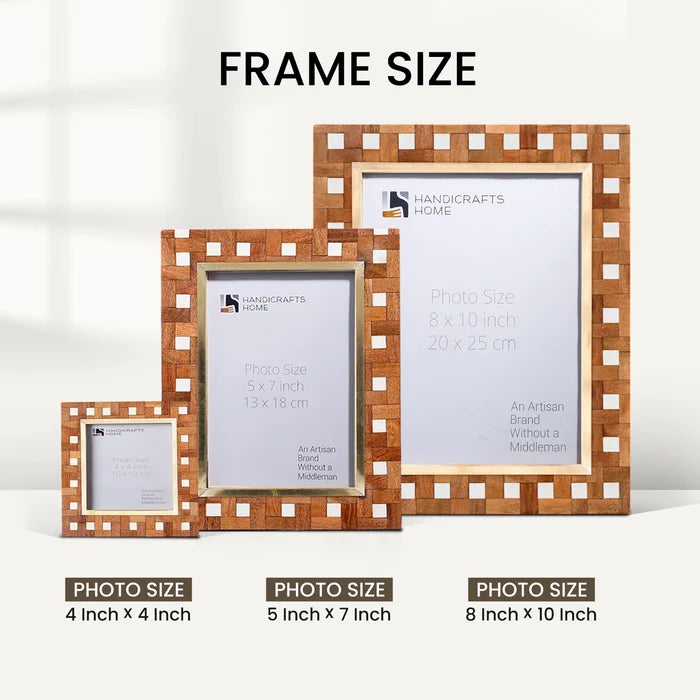 Halo Parquet Wood and Resin Inlay Picture Frame Set (5 Piece)