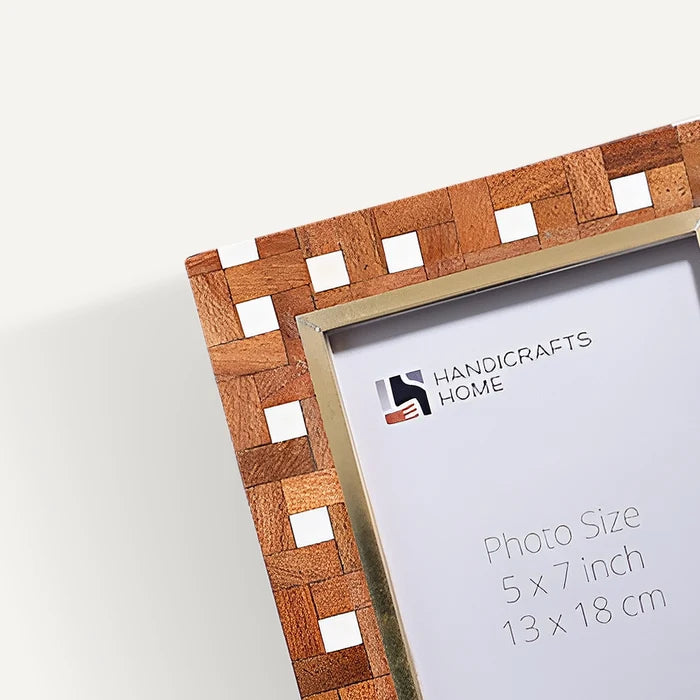 Halo Parquet Wood and Resin Inlay Picture Frame Set (5 Piece)
