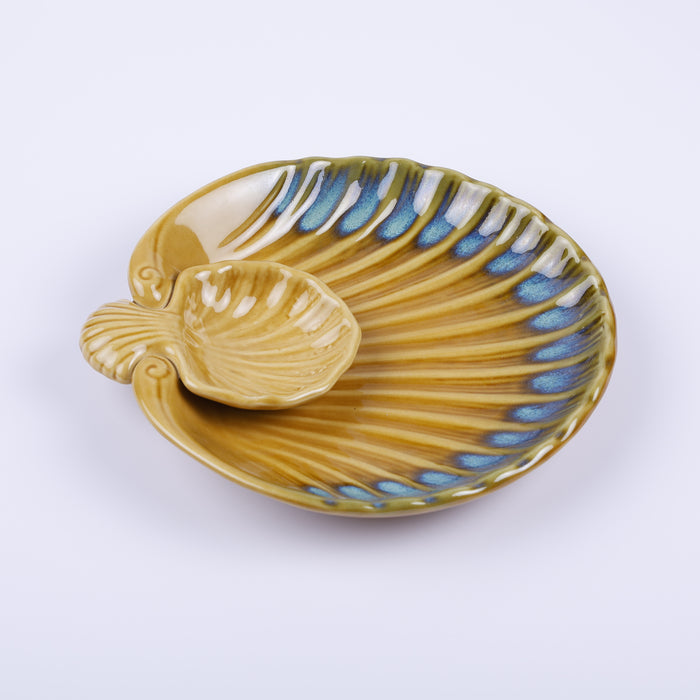 Handmade Decorative Ceramic Platter For Serving & Decor -GOLD