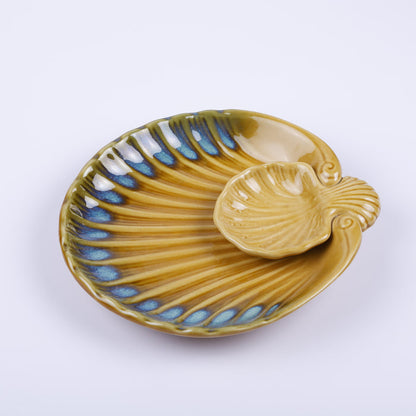 Handmade Decorative Ceramic Platter For Serving & Decor -GOLD