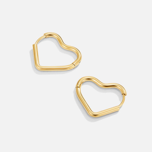 Heart Gold Hoops