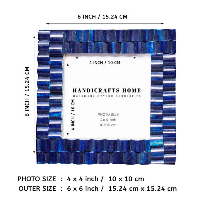 Indigo Ridge Picture Frame | Blue Bone Inlay & Resin | 3x3 | 4x4