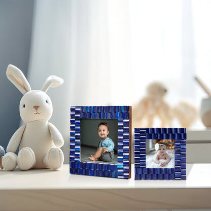 Indigo Ridge Picture Frame | Blue Bone Inlay & Resin | 3x3 | 4x4