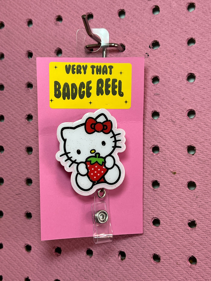 Kitty Fresa Strawberry Badge Reel