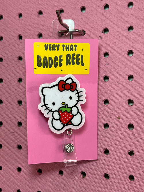 Kitty Fresa Strawberry Badge Reel