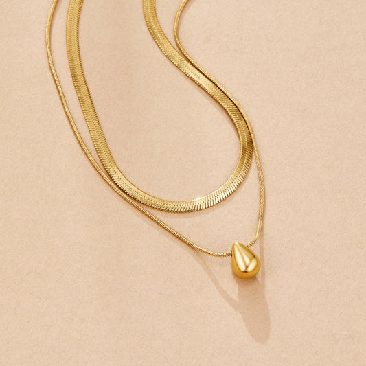 Layered Bella Teardrop Necklace