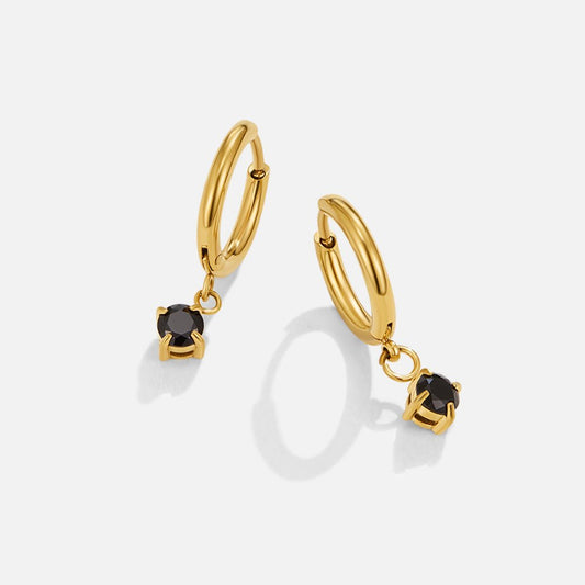 Maison Crystal Drop Hoop Earrings