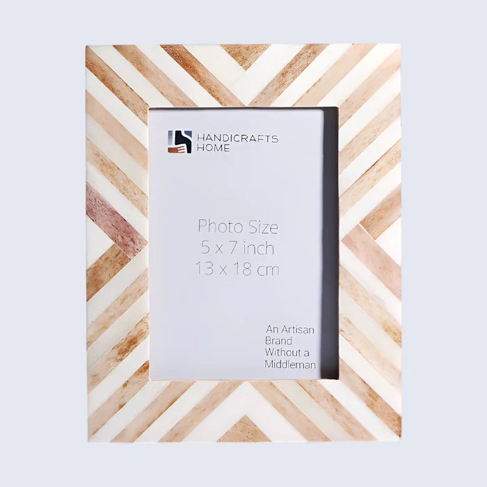 Make to order handmade chevron brown pattern picture frames 4x6.5x7