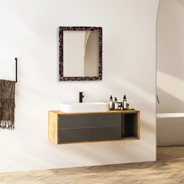 Handmade Make To Order Mother Of Pearl Grey Mirror in 7 Sizes