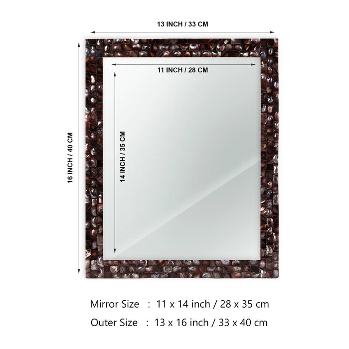 Handmade Make To Order Mother Of Pearl Grey Mirror in 7 Sizes