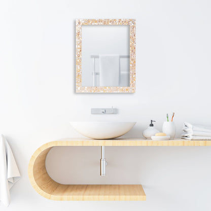 Handmade Make To Order Mother Of Pearl White Mirror in 9 Sizes