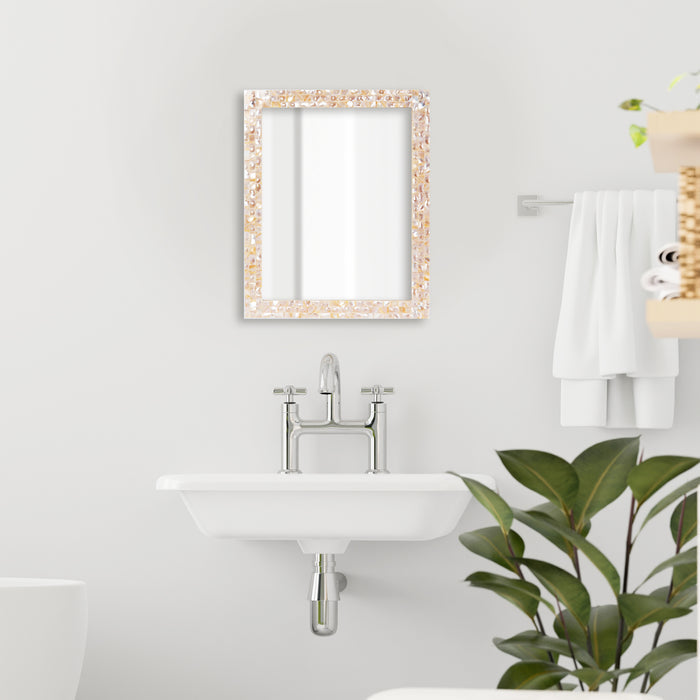 Handmade Make To Order Mother Of Pearl White Mirror in 9 Sizes