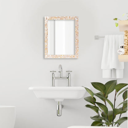 Handmade Make To Order Mother Of Pearl White Mirror in 9 Sizes