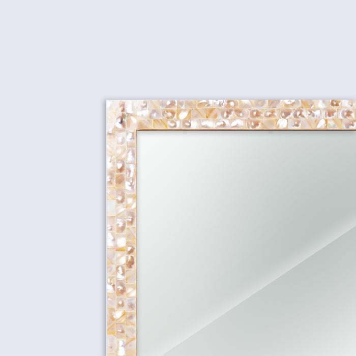 Handmade Make To Order Mother Of Pearl White Mirror in 9 Sizes