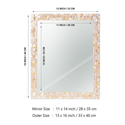Handmade Make To Order Mother Of Pearl White Mirror in 9 Sizes