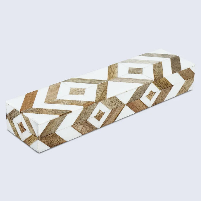 Handmade Marquet Array Resin & Wood Inlay Storage Box - 8 Sizes