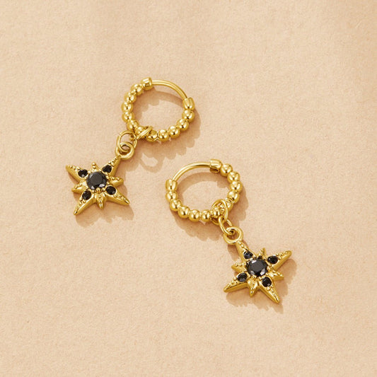 Midnight Luxe Drop Hoop Earrings