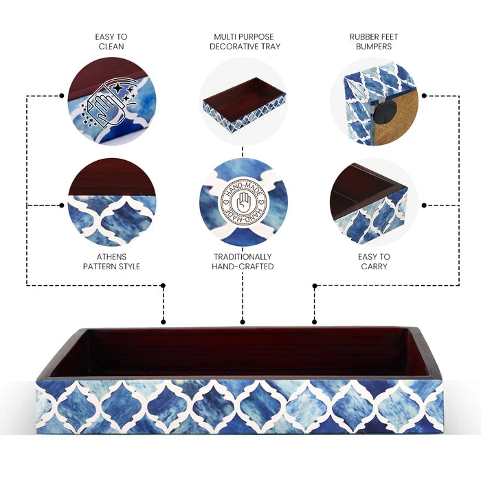 Moroccan Bone Inlay Vanity Decorative Bathroom Tray 10x6