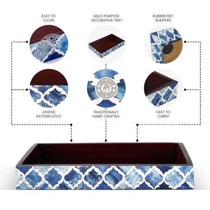 Moroccan Bone Inlay Vanity Decorative Bathroom Tray 10x6