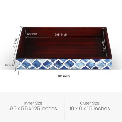 Moroccan Bone Inlay Vanity Decorative Bathroom Tray 10x6